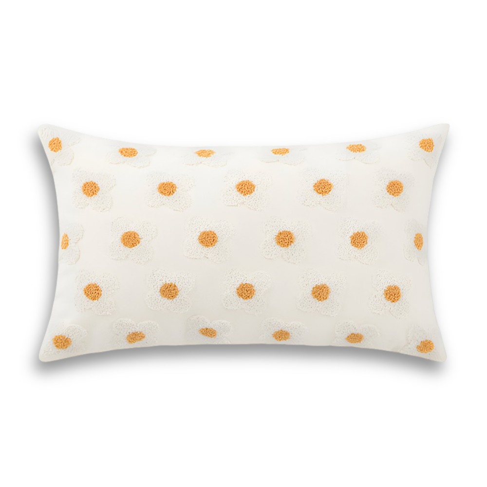 Floral Embroidered Cushion Cover for Sofa and Couch