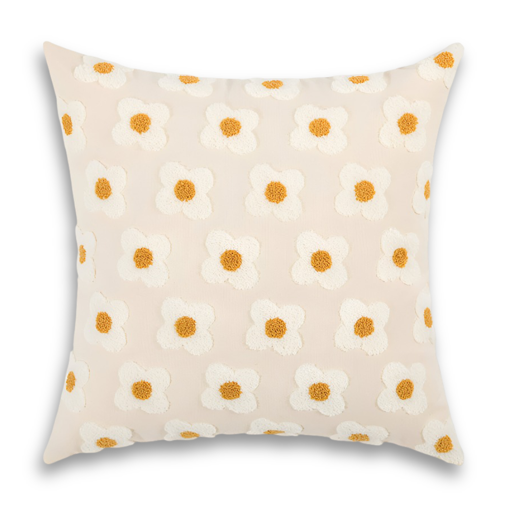 Floral Embroidered Cushion Cover for Sofa and Couch