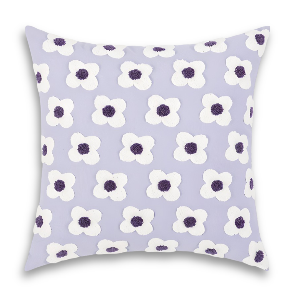 Floral Embroidered Cushion Cover for Sofa and Couch