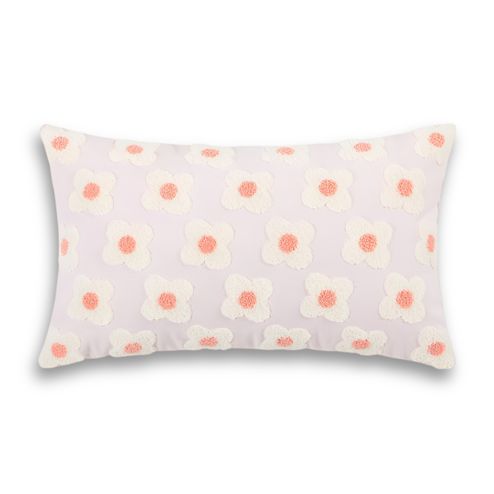 Floral Embroidered Cushion Cover for Sofa and Couch