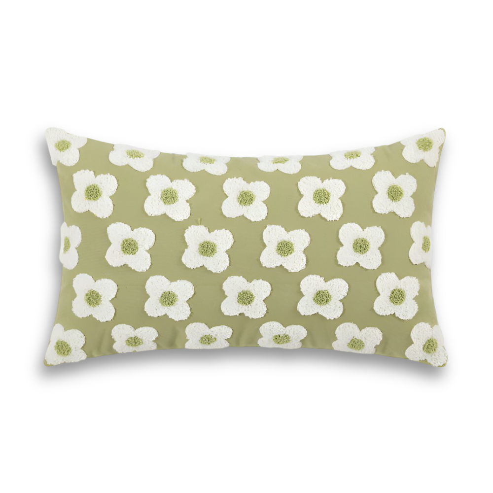 Floral Embroidered Cushion Cover for Sofa and Couch