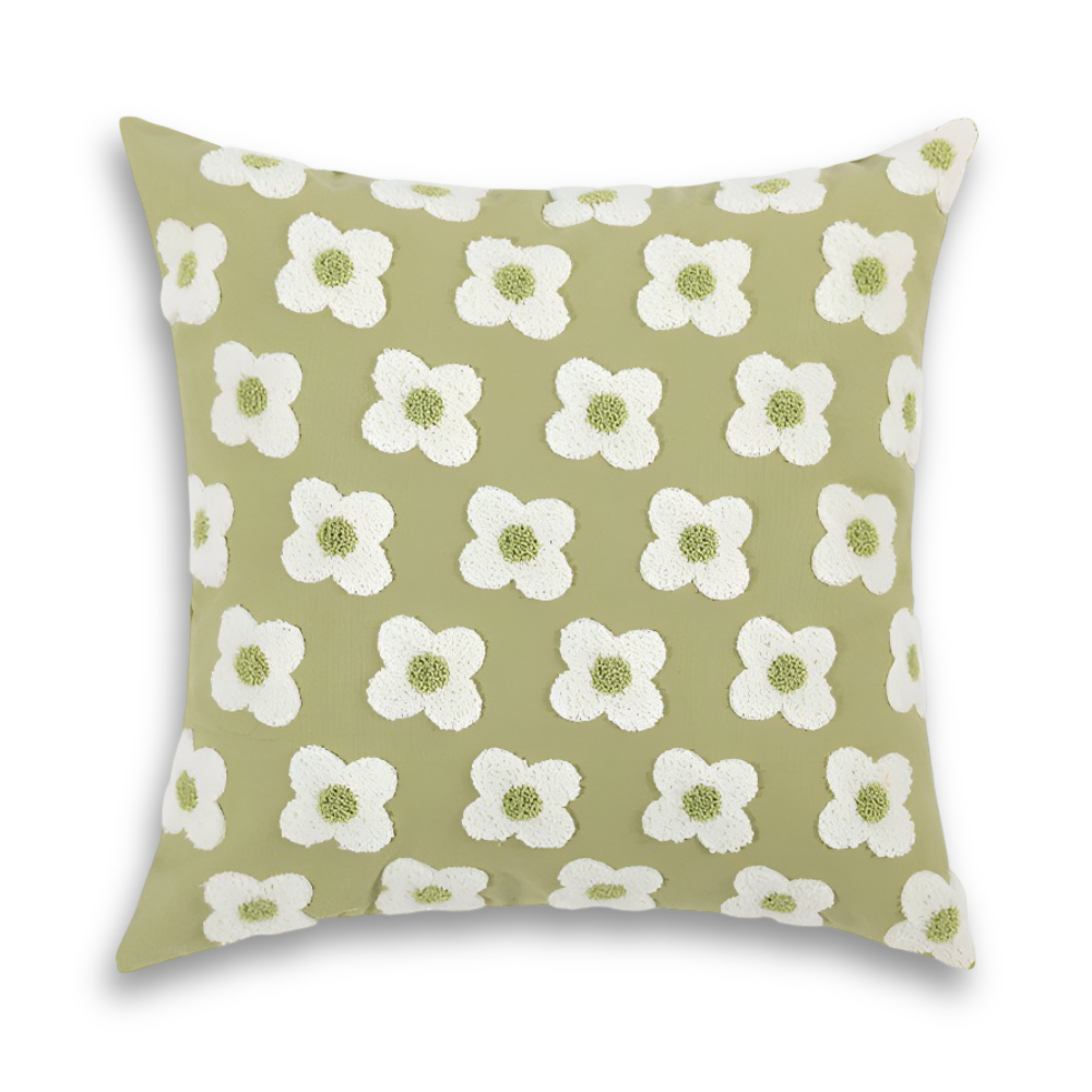 Floral Embroidered Cushion Cover for Sofa and Couch