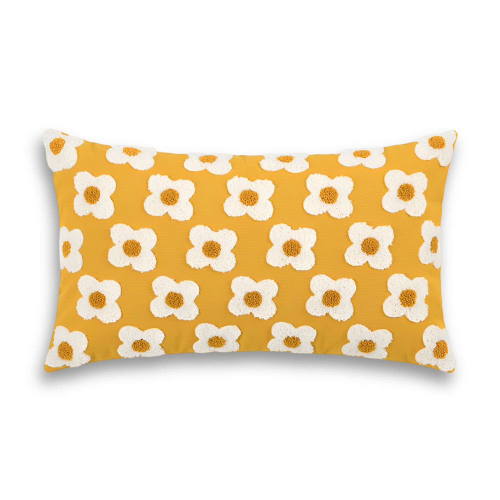 Floral Embroidered Cushion Cover for Sofa and Couch