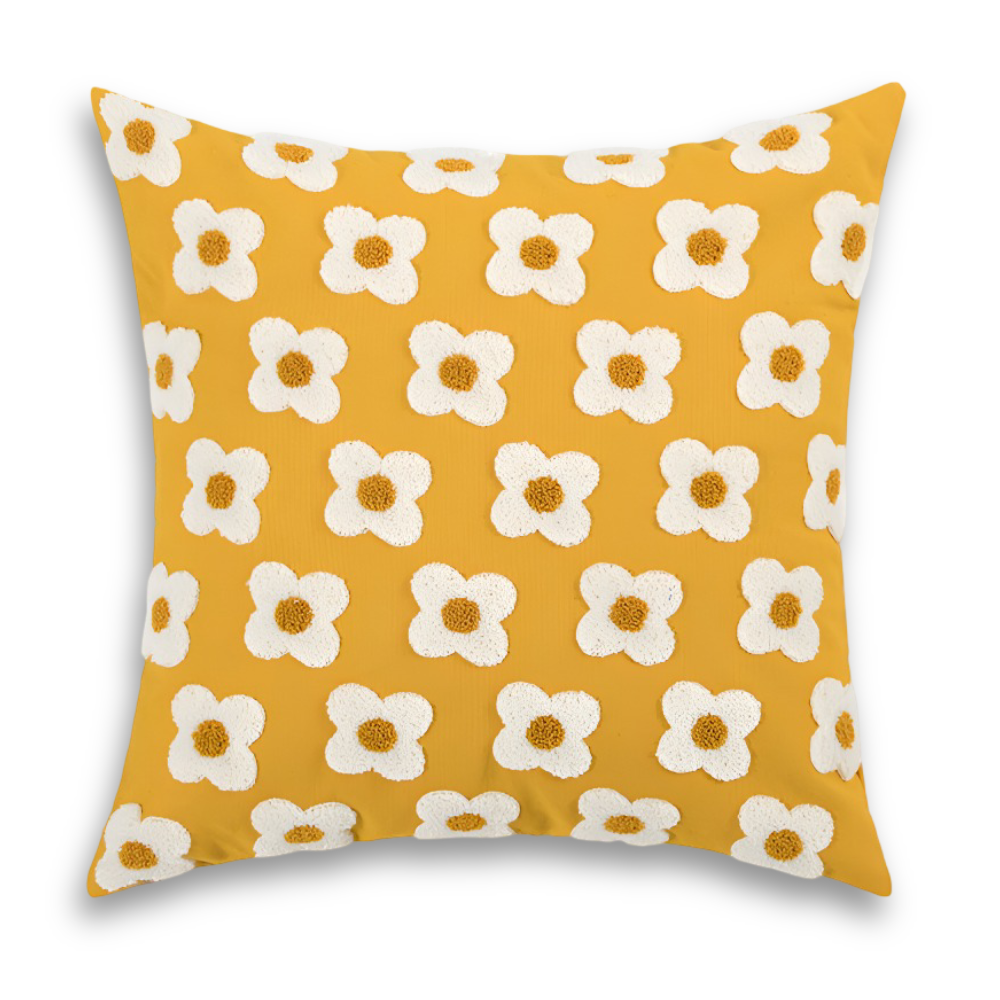 Floral Embroidered Cushion Cover for Sofa and Couch
