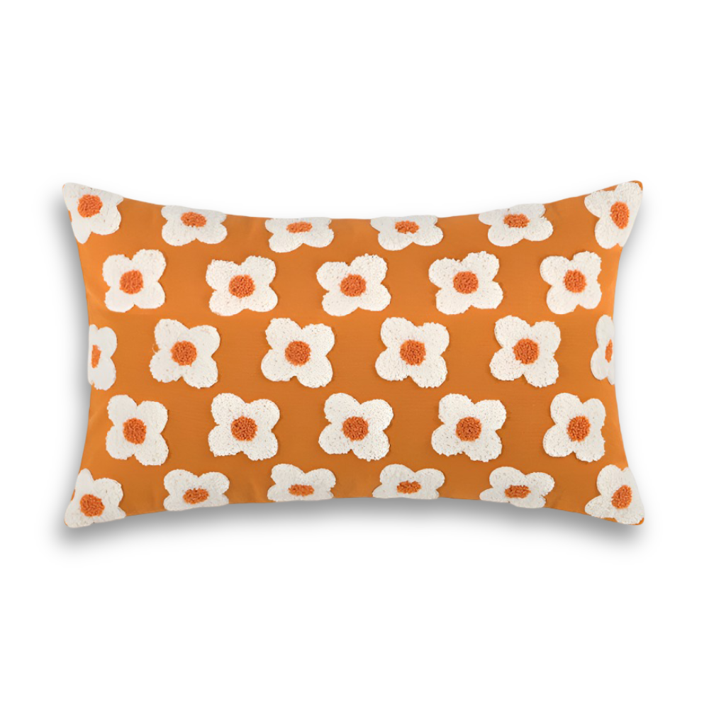 Floral Embroidered Cushion Cover for Sofa and Couch