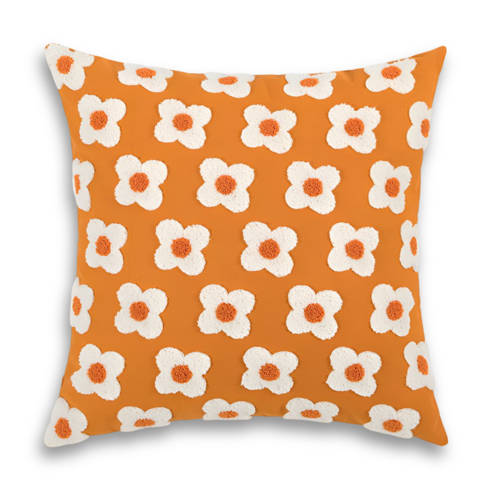 Floral Embroidered Cushion Cover for Sofa and Couch