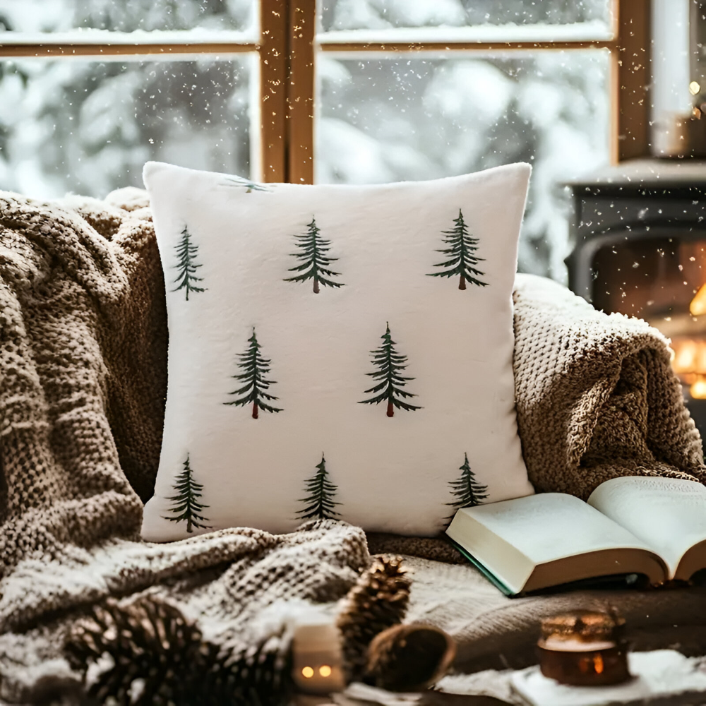 Christmas Pine Tree Decorative Cushion Sofa and Couch Cover
