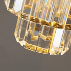 Crystal Glass Pendant Light with Tiered Design for Ceiling Lighting