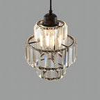 Crystal Glass Pendant Light with Tiered Design for Ceiling Lighting