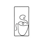 Minimalist Coffee Cup Metal Wall Art Set for Kitchen and Coffee Bar