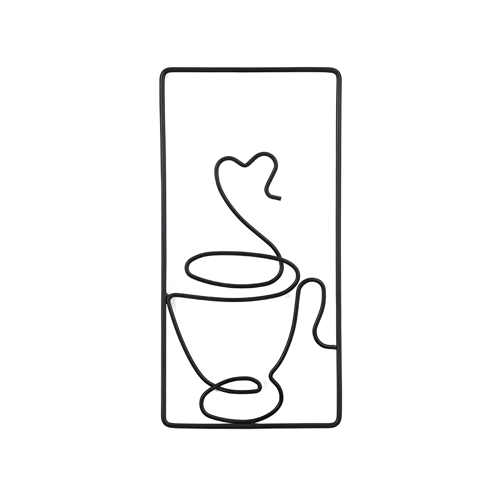 Minimalist Coffee Cup Metal Wall Art Set for Kitchen and Coffee Bar
