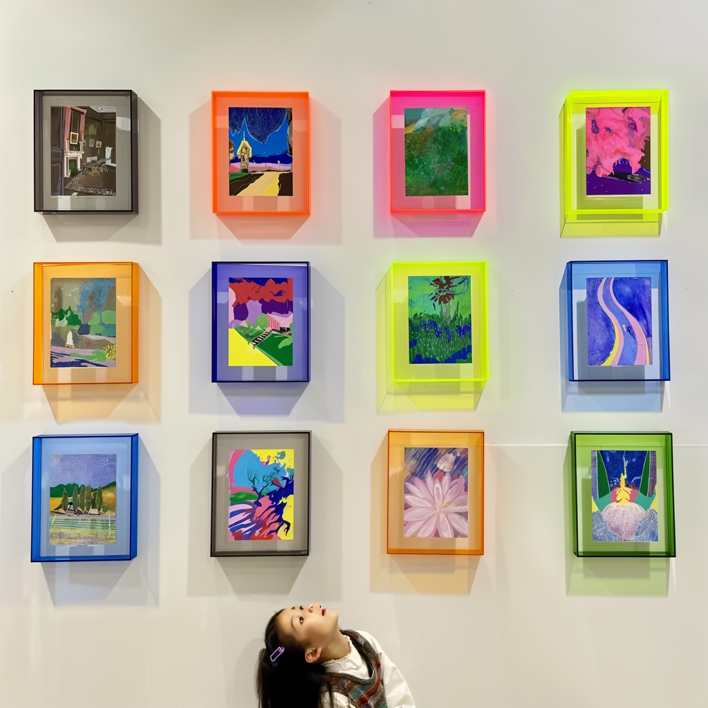 Neon Acrylic Photo Frame with Fluorescent Edge and Desk Display