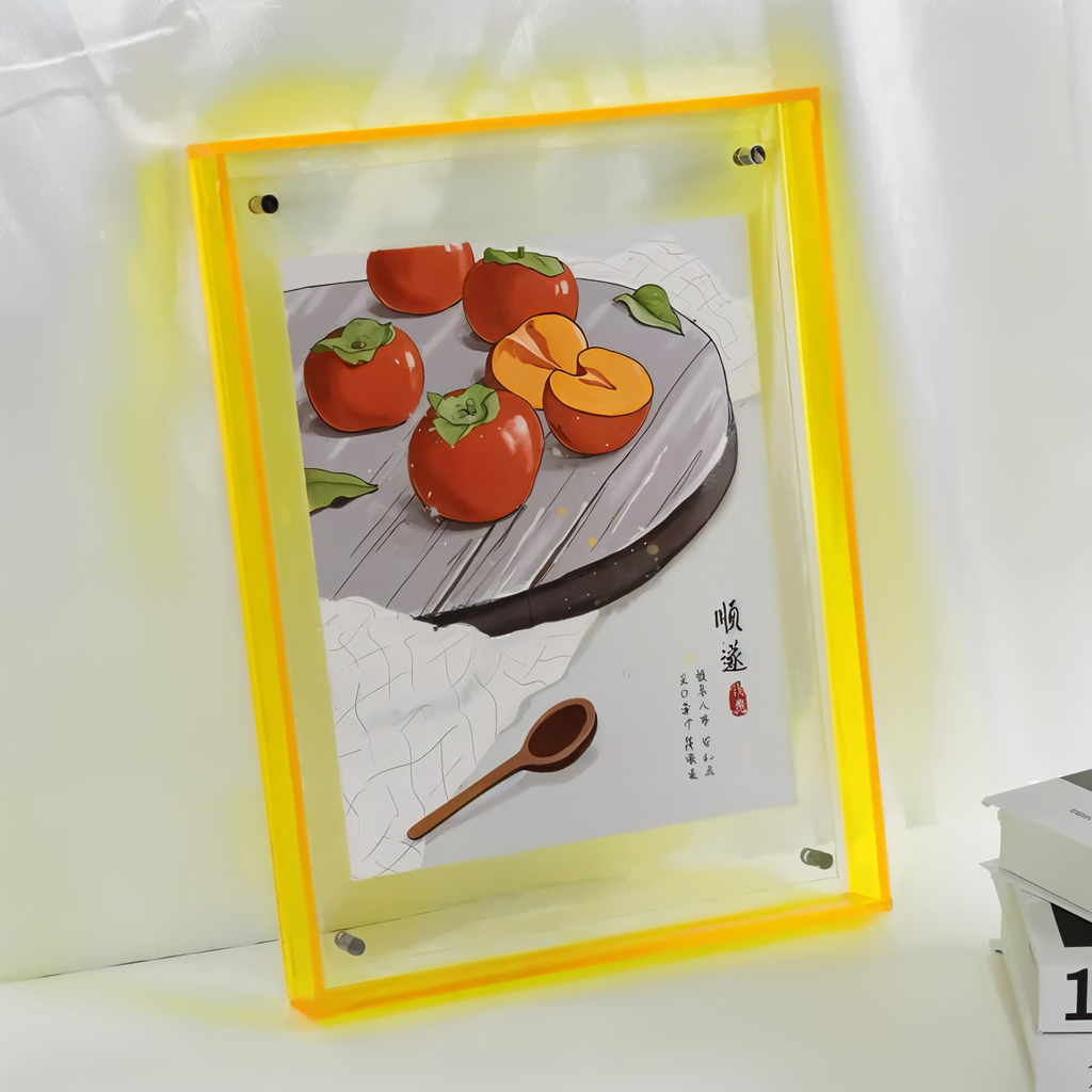 Neon Acrylic Photo Frame with Fluorescent Edge and Desk Display