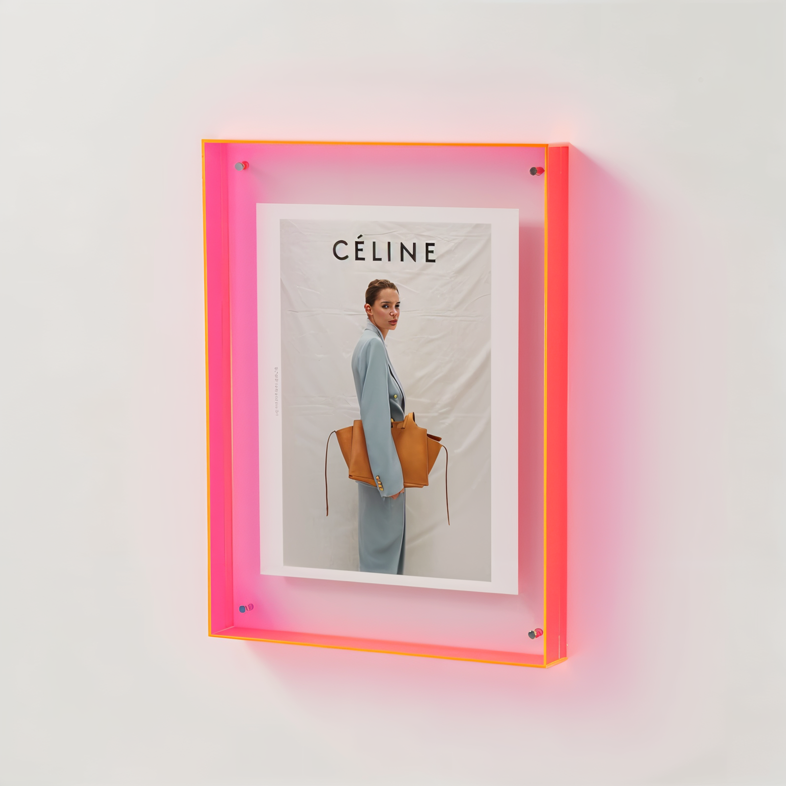 Neon Acrylic Photo Frame with Fluorescent Edge and Desk Display