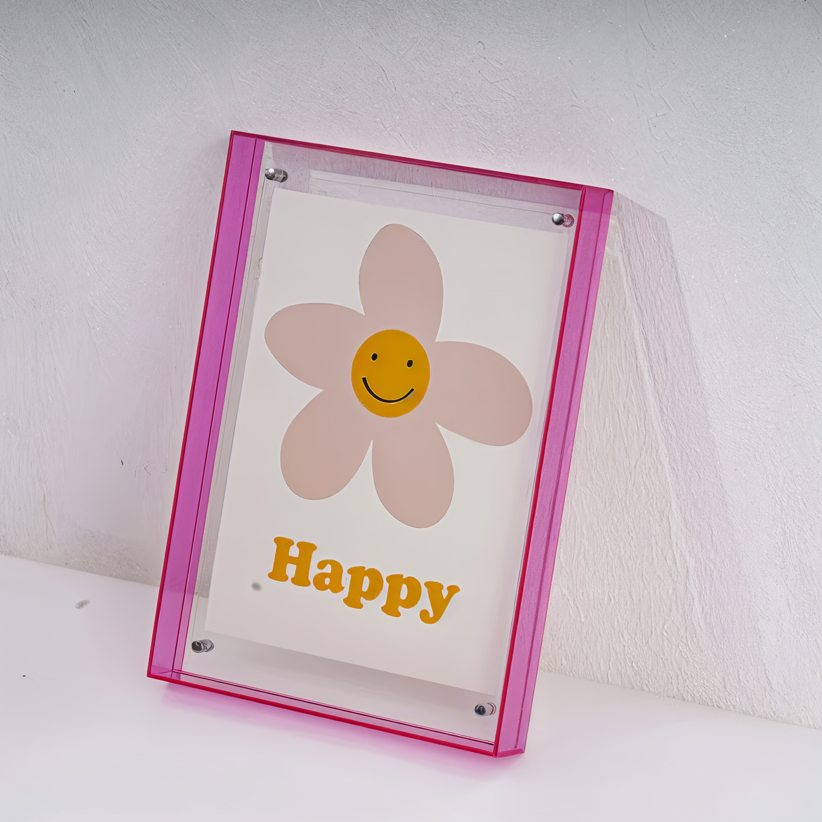 Neon Acrylic Photo Frame with Fluorescent Edge and Desk Display