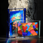 Neon Acrylic Photo Frame with Fluorescent Edge and Desk Display