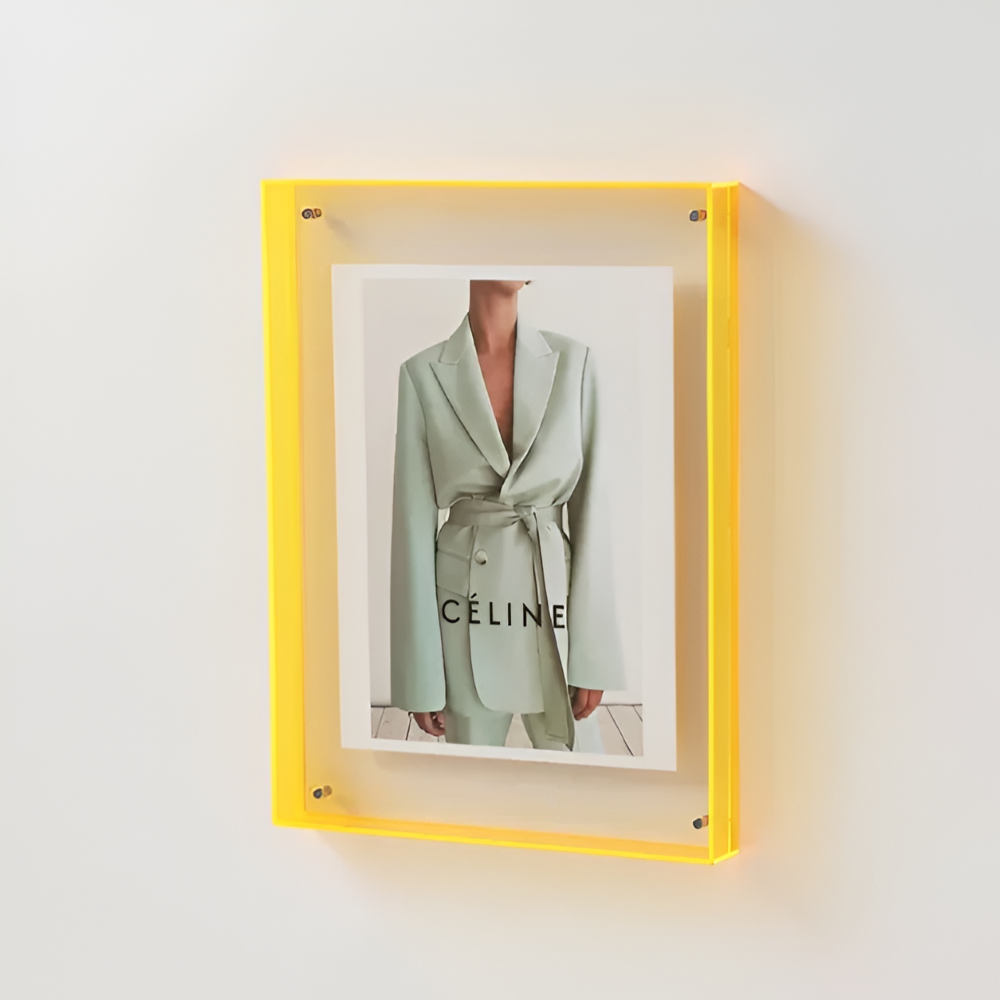 Clear Acrylic Picture Frame with Floating Design