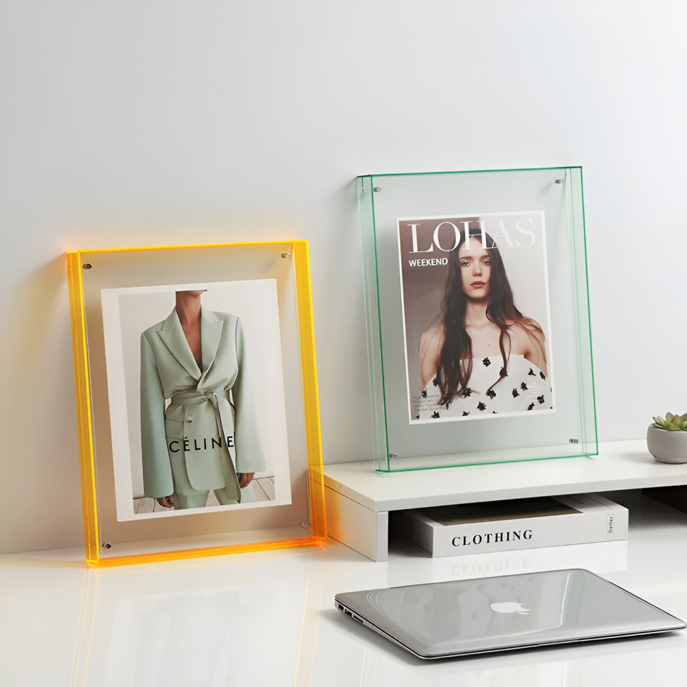 Clear Acrylic Picture Frame with Floating Design