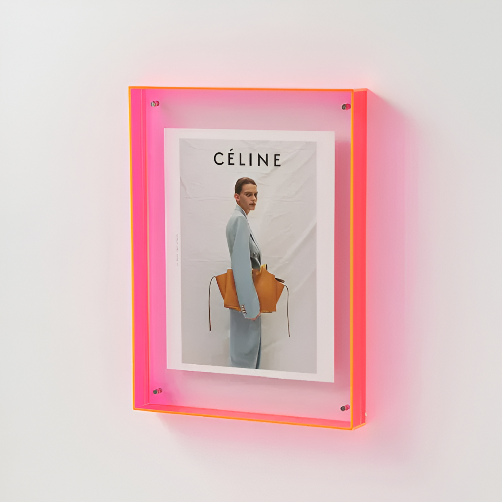 Clear Acrylic Picture Frame with Floating Design