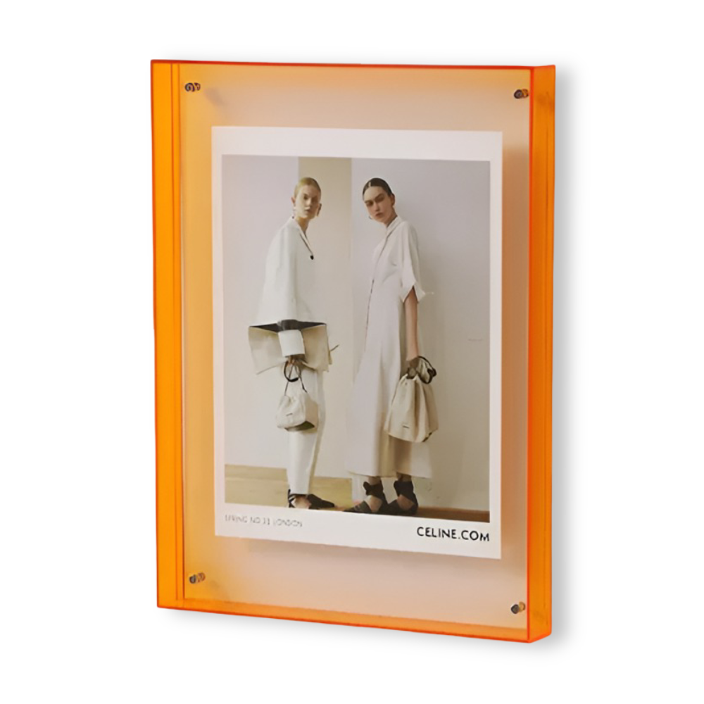 Clear Acrylic Picture Frame with Floating Design