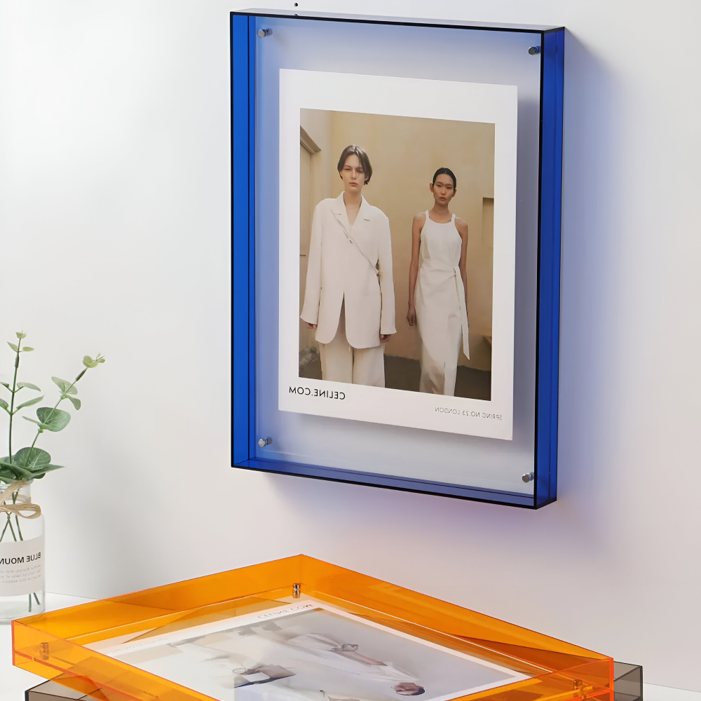 Clear Acrylic Picture Frame with Floating Design