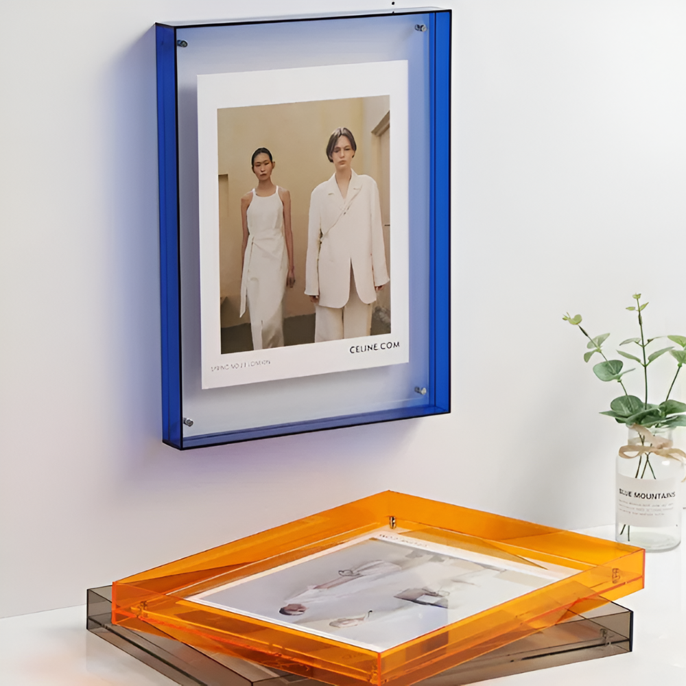 Clear Acrylic Picture Frame with Floating Design