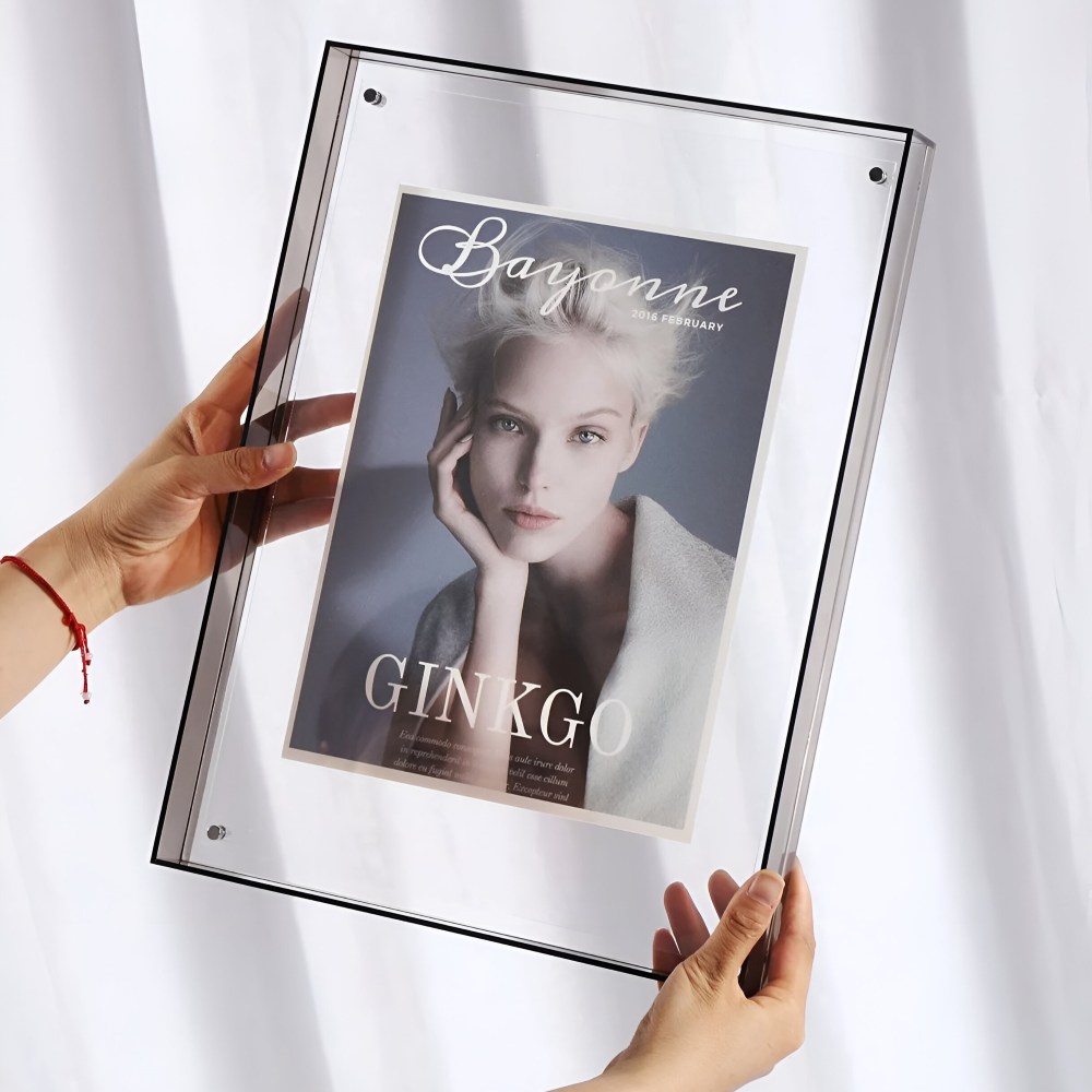 Clear Acrylic Picture Frame with Floating Design