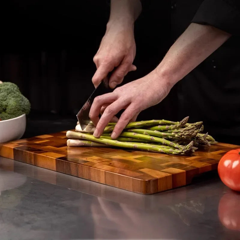 Double-Sided Hardwood Cutting Board with Juice Groove