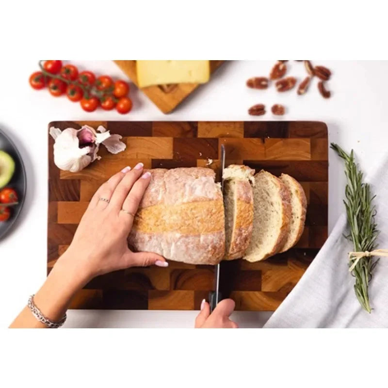 Double-Sided Hardwood Cutting Board with Juice Groove