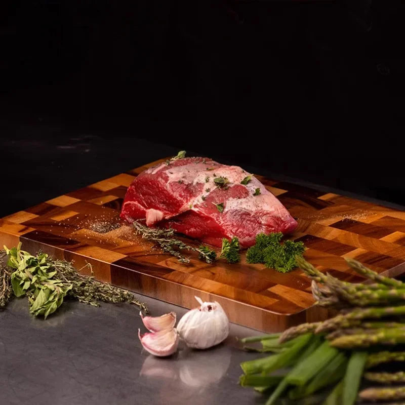 Double-Sided Hardwood Cutting Board with Juice Groove