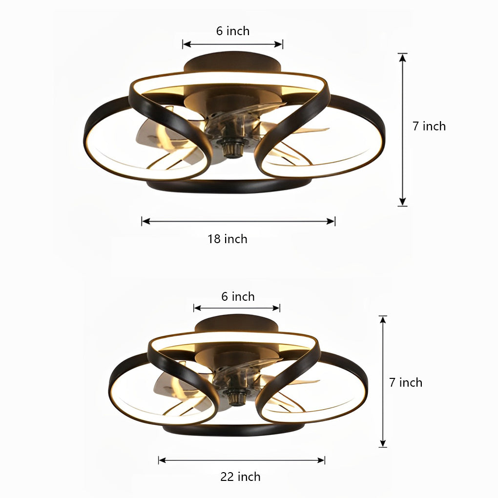 Bedroom LED Ceiling Fan with Light and Remote Control