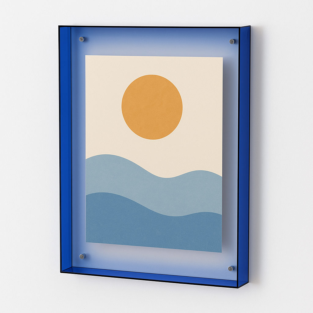 Floating Acrylic Picture Frame with Coloured Edge