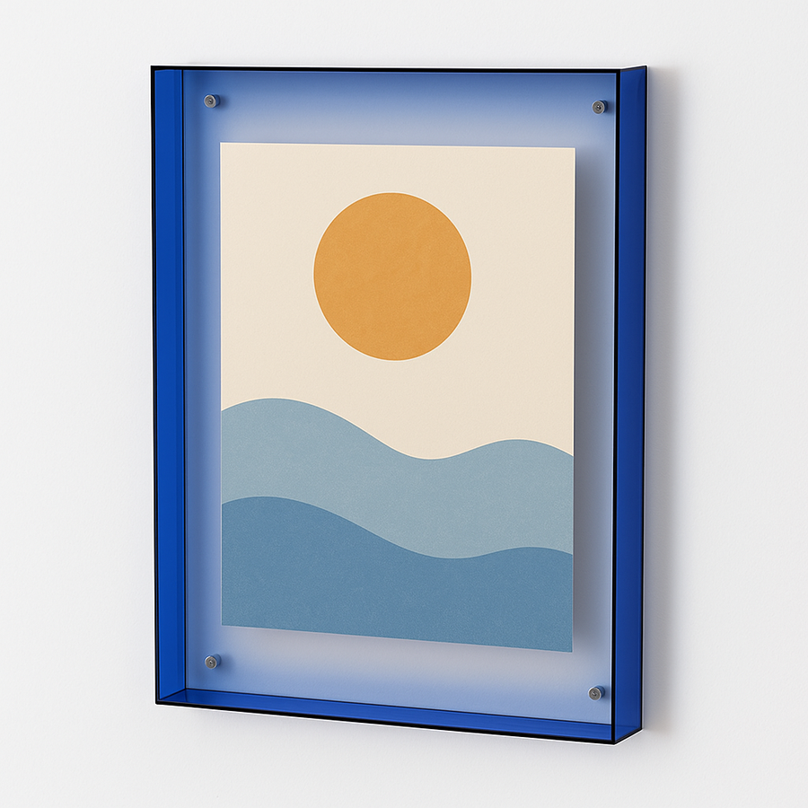 Floating Acrylic Picture Frame with Coloured Edge