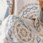 Boho Mandala Cotton Throw Blanket Lightweight Woven Bedspread