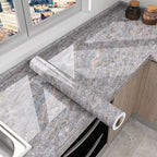 Marble Effect Self-Adhesive Kitchen Countertop Film Roll with Oil-Resistant
