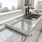 Marble Effect Self-Adhesive Kitchen Countertop Film Roll with Oil-Resistant