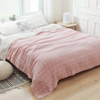 Geometric Cotton Throw Blanket Soft Breathable Bedspread