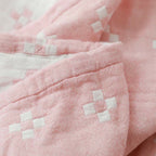Geometric Cotton Throw Blanket Soft Breathable Bedspread