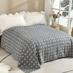 Geometric Cotton Throw Blanket Soft Breathable Bedspread