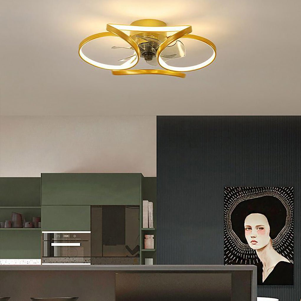 Bedroom LED Ceiling Fan with Light and Remote Control