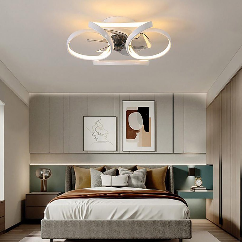 Bedroom LED Ceiling Fan with Light and Remote Control