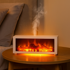 Flame Effect Aroma Diffuser & Humidifier LED Fireplace Mist Lamp