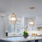 Crystal Glass Pendant Light with Tiered Design for Ceiling Lighting