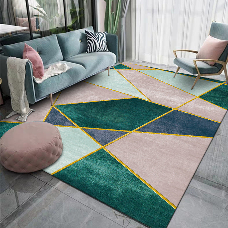 Modern Geometric Area Rug with Non Slip Backing