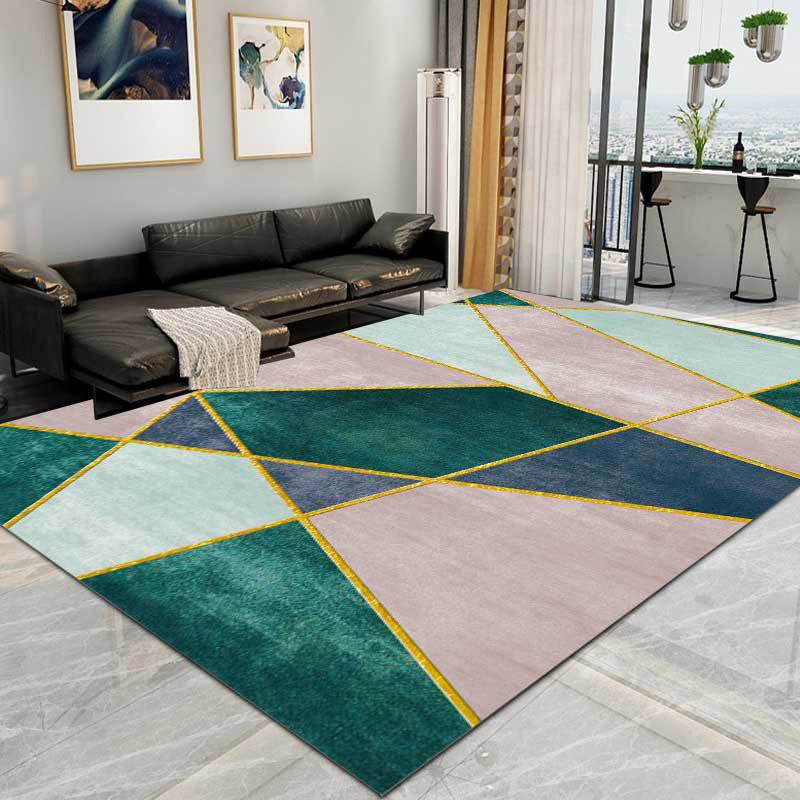 Modern Geometric Area Rug with Non Slip Backing