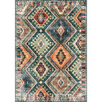 Boho Tribal Area Rug with Geometric Pattern