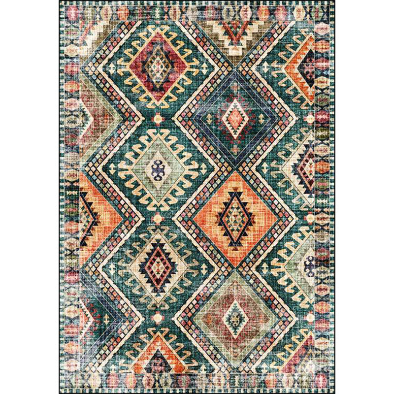 Boho Tribal Area Rug with Geometric Pattern