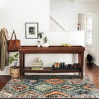 Boho Tribal Area Rug with Geometric Pattern