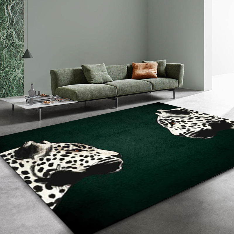 Leopard Animal Print Area Rug with Non Slip Backing