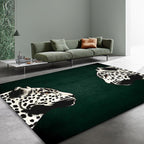 Leopard Animal Print Area Rug with Non Slip Backing